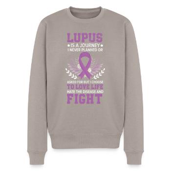 Lupus Bewusstsein Purple Ribbon Autoimmunkrankheit - Männer Premium Bio Pullover - Taupe - Vorne - Nico (187cm)