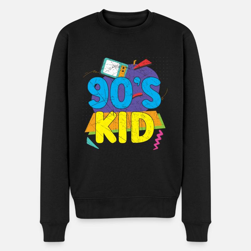 I Love The '90s 1990 Vintage Nineties 90's Kid - Männer Premium Bio Pullover - Schwarz