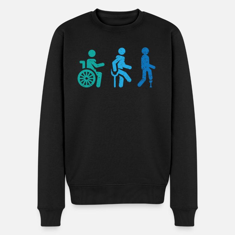 Amputationsrollstuhl Behinderter Amputierter Amputierter - Männer Premium Bio Pullover - Schwarz