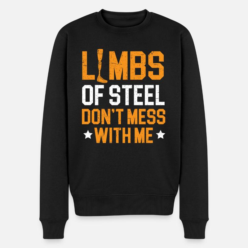 Amputationsrollstuhl Behinderter Amputierter Amputierter - Männer Premium Bio Pullover - Schwarz