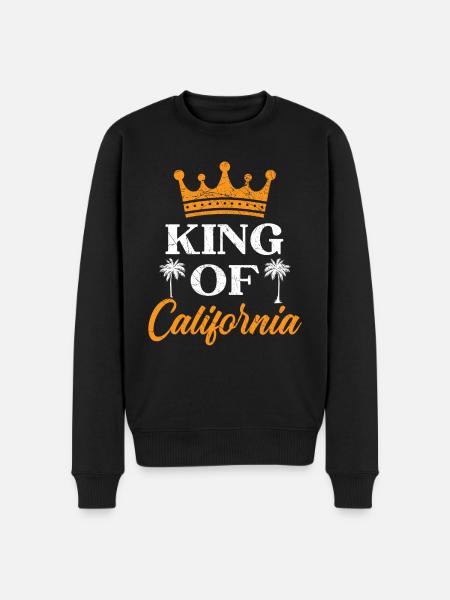 King Of California America Californian USA - Men's Premium Organic Jumper - black