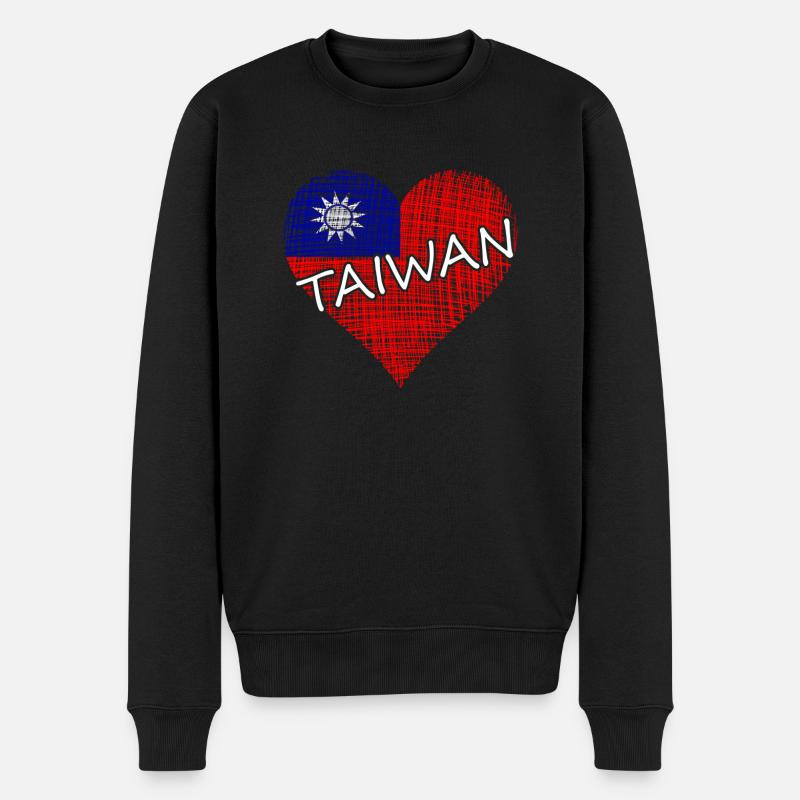 Taiwan - Männer Premium Bio Pullover - Schwarz
