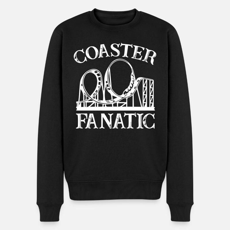 Roller Coaster Fanatic - Männer Premium Bio Pullover - Schwarz