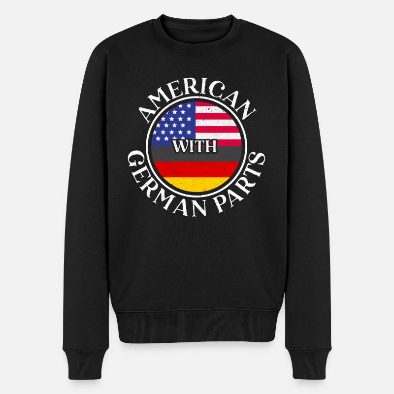 Amerikaner mit deutschem Teil USA Deutschland von Steuben - Männer Premium Bio Pullover - Schwarz