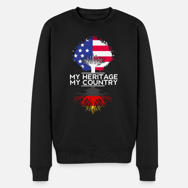 Mein Erbe Mein Land Amerikanisch Deutsch von Steuben - Männer Premium Bio Pullover - Schwarz