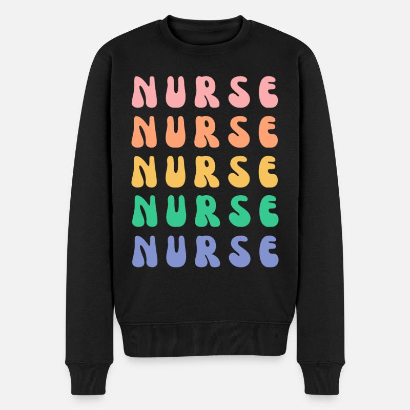Krankenschwester - Männer Premium Bio Pullover - Schwarz