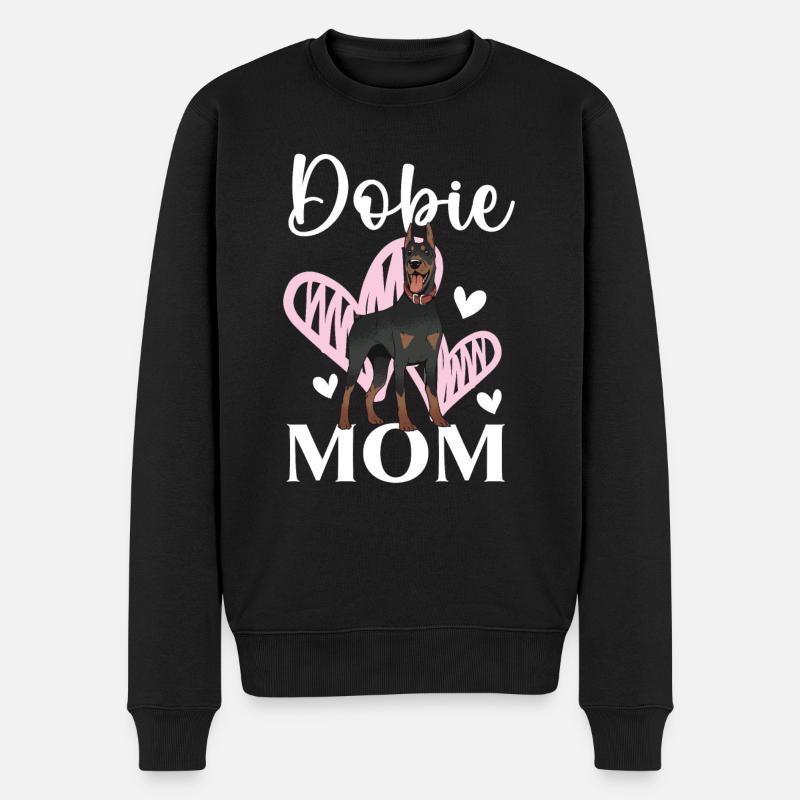 Dobie Mama Pfote Liebe Dobermann Besitzer Hund Mütter Tag - Männer Premium Bio Pullover - Schwarz