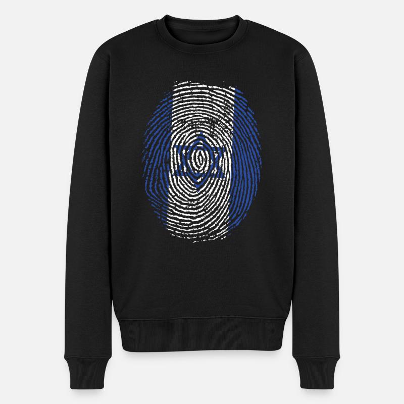 Israel DNA Fingerabdruck Jüdisches Land Israelit - Männer Premium Bio Pullover - Schwarz