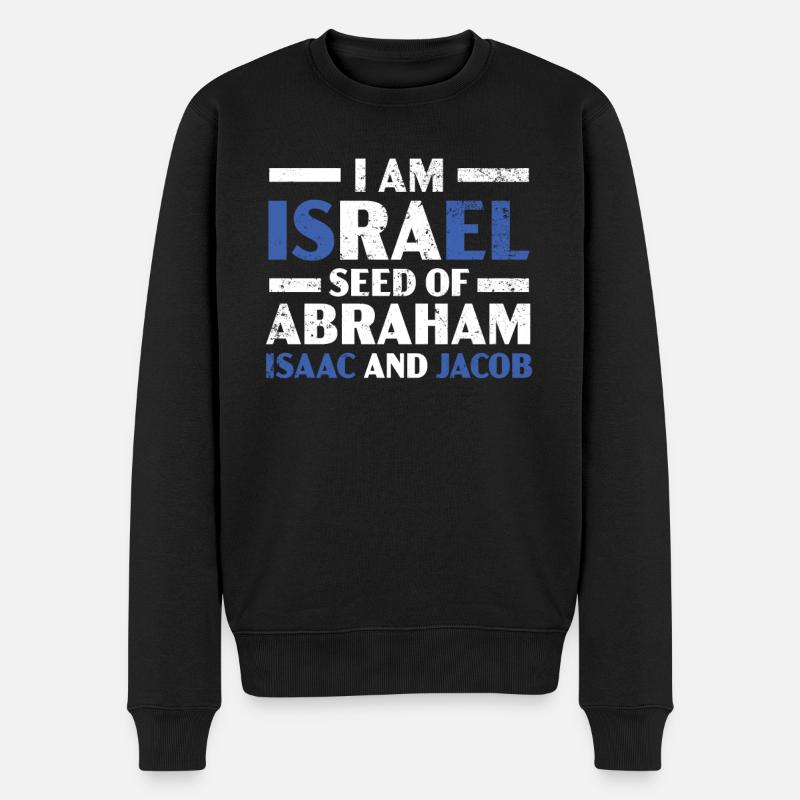 Ich bin Israel Jerusalem Jüdisches Land Israelit - Männer Premium Bio Pullover - Schwarz