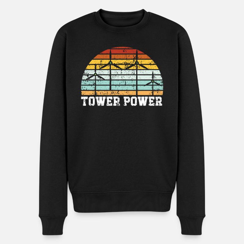 Tower Power Wind Erneuerbare Energie Windmühle - Männer Premium Bio Pullover - Schwarz