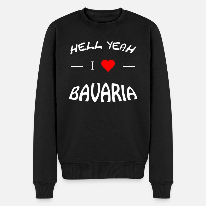 Hell Yeah i love bavaria - Männer Premium Bio Pullover - Schwarz