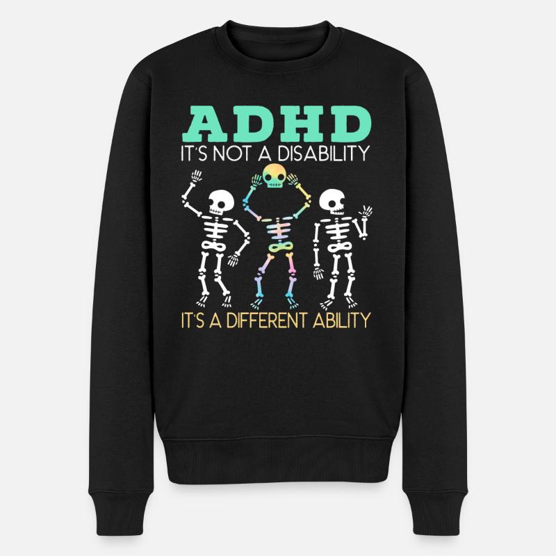 ADHS Es ist eine andere Fähigkeit Nerodiversität - Männer Premium Bio Pullover - Schwarz