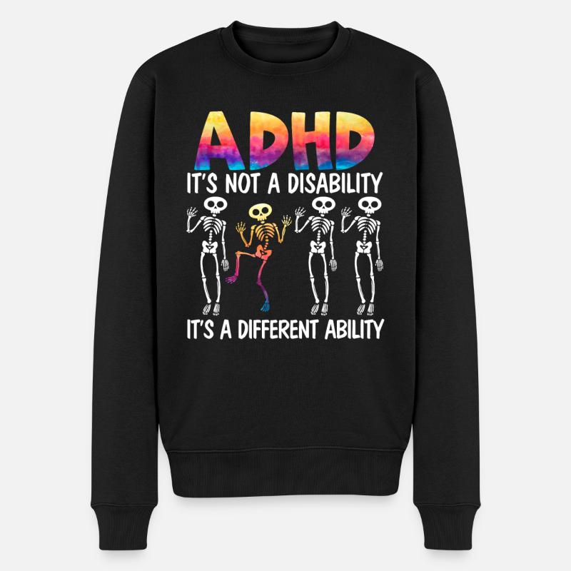 ADHS Es ist eine andere Fähigkeit Nerodiversität - Männer Premium Bio Pullover - Schwarz