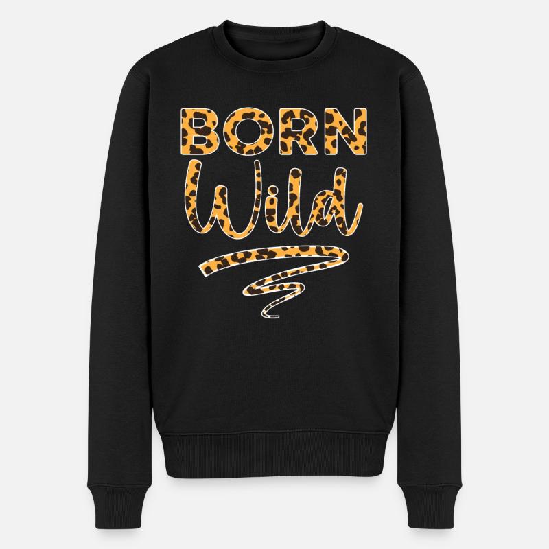 Geboren Wild Wildlife Animal Zookeeper Cheetah - Männer Premium Bio Pullover - Schwarz