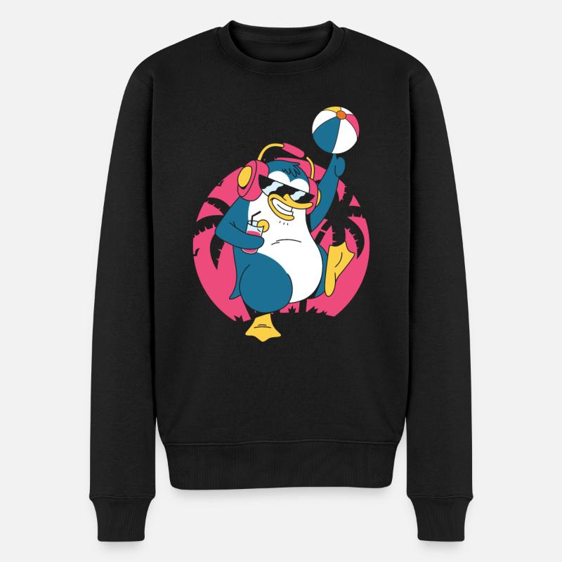 Penguin Pool Party Aufblasbarer Kugel Wasserball - Männer Premium Bio Pullover - Schwarz