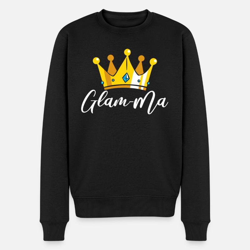 Glam-ma Oma Großeltern Großmutter Oma - Männer Premium Bio Pullover - Schwarz