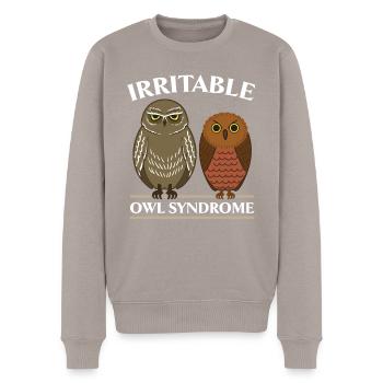 Reizkauz-Syndrom Nachtaktive Vogeleulen-Liebhaberin - Männer Premium Bio Pullover - Taupe - Vorne - Nico (187cm)