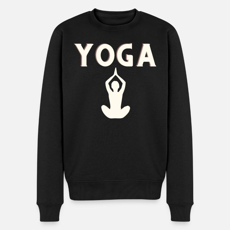 yoga - Männer Premium Bio Pullover - Schwarz