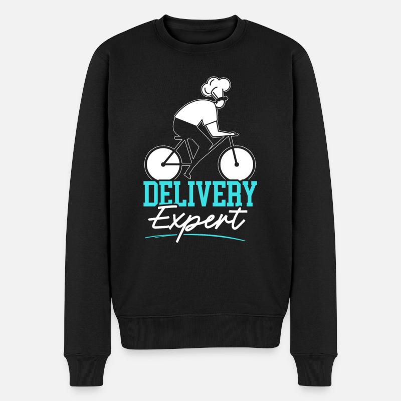 Lieferexperte Kurier Essenslieferant Fahrer - Männer Premium Bio Pullover - Schwarz