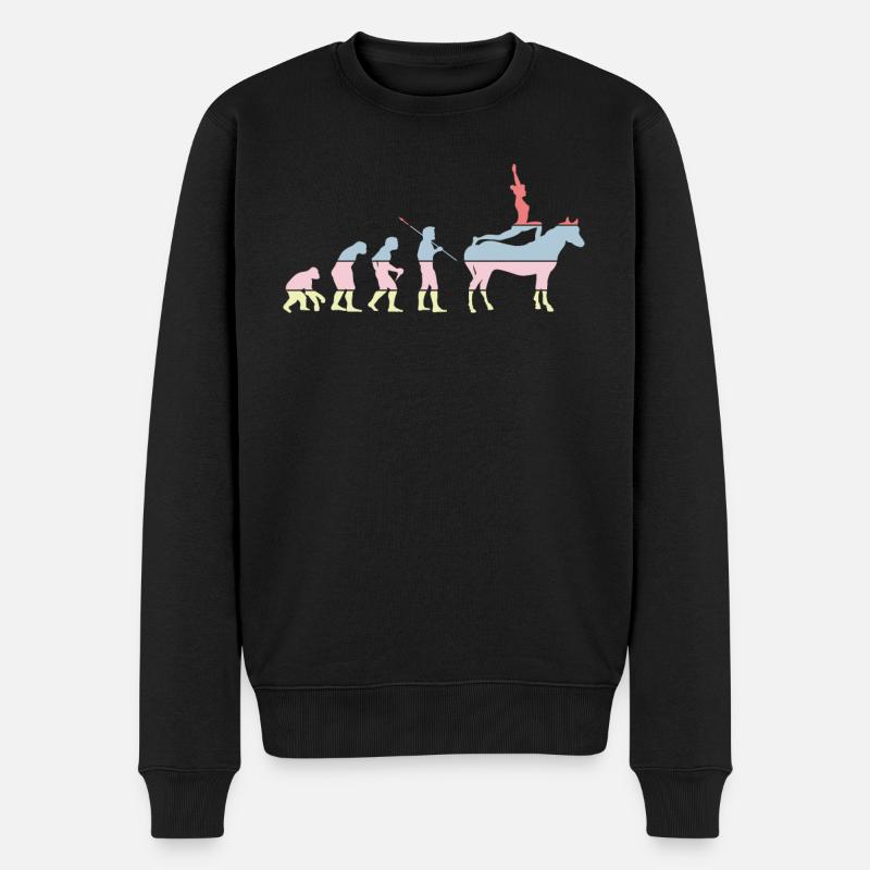 Pferdevoltigieren Evolution Reiten Reiten - Männer Premium Bio Pullover - Schwarz