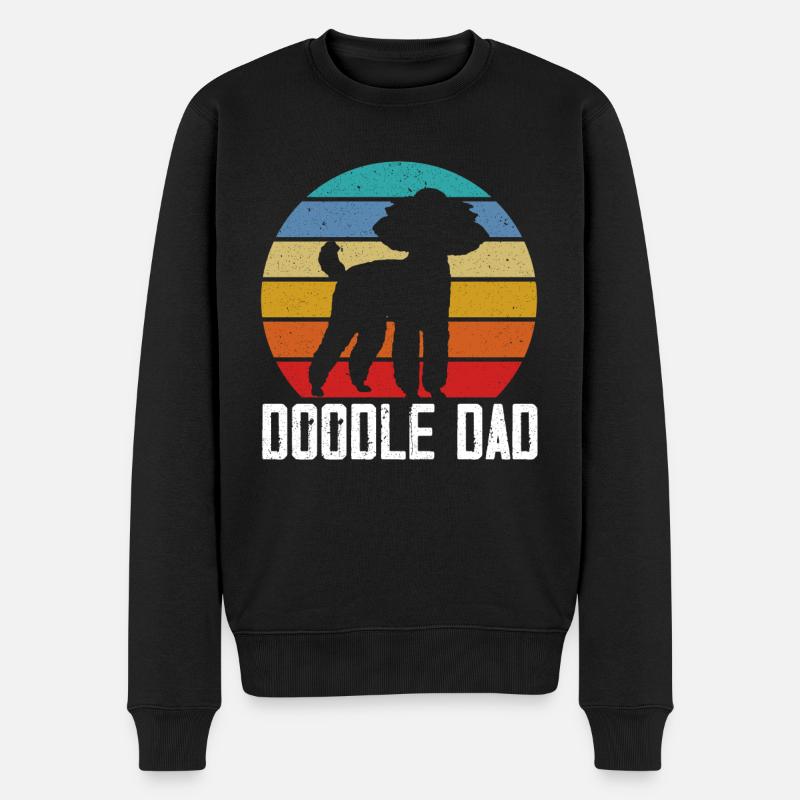 Doodle Papa Goldendoodle Chien Amant Puppy Paw Love - Pull Premium bio Homme - noir