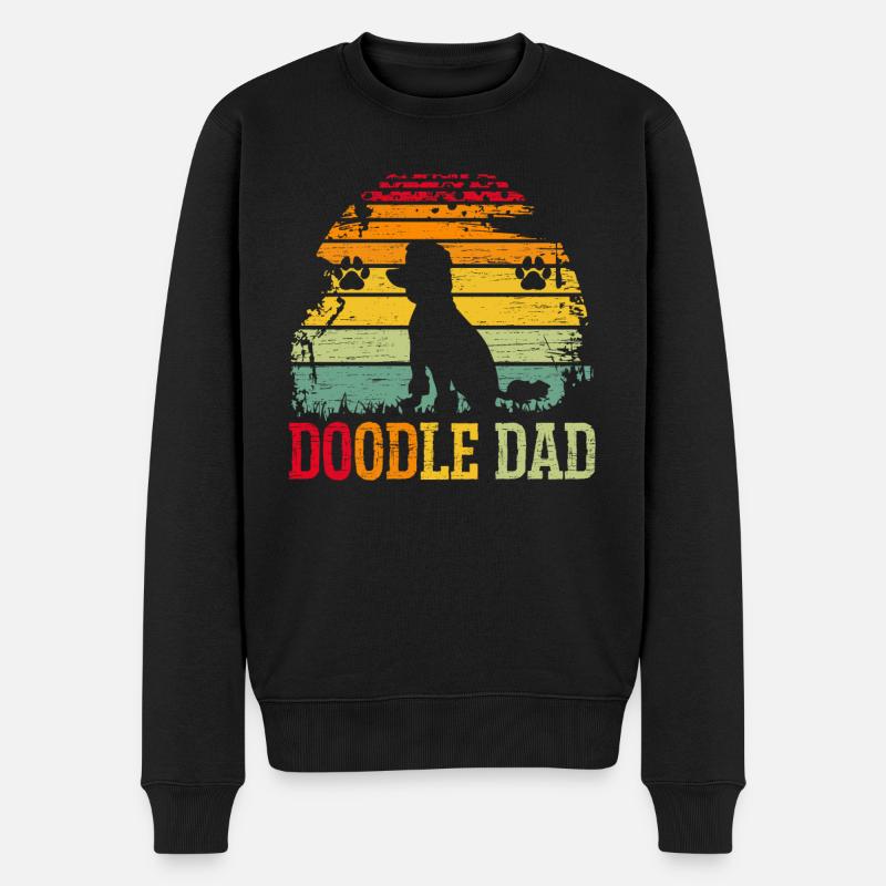 Doodle Dad Goldendoodle Hund Lover Welpe Pfote Liebe - Männer Premium Bio Pullover - Schwarz
