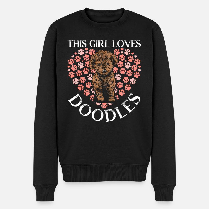 Dieses Mädchen liebt Doodles Goldendoodle Hundebesitzer - Männer Premium Bio Pullover - Schwarz
