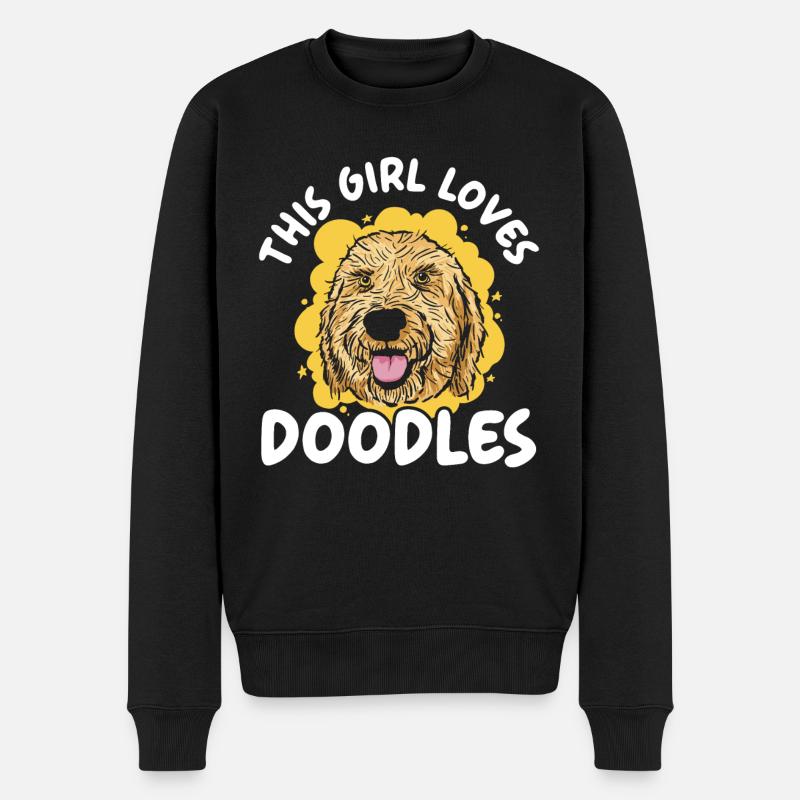 Dieses Mädchen liebt Doodles Goldendoodle Hundebesitzer - Männer Premium Bio Pullover - Schwarz