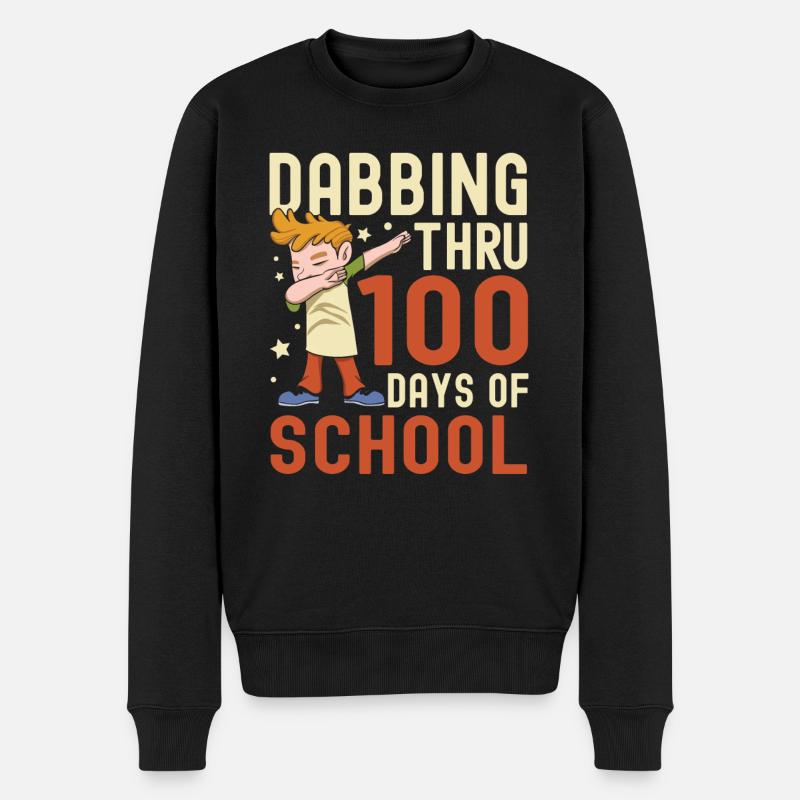Dabbing durch 100 Tage Schullehrer Schüler - Männer Premium Bio Pullover - Schwarz