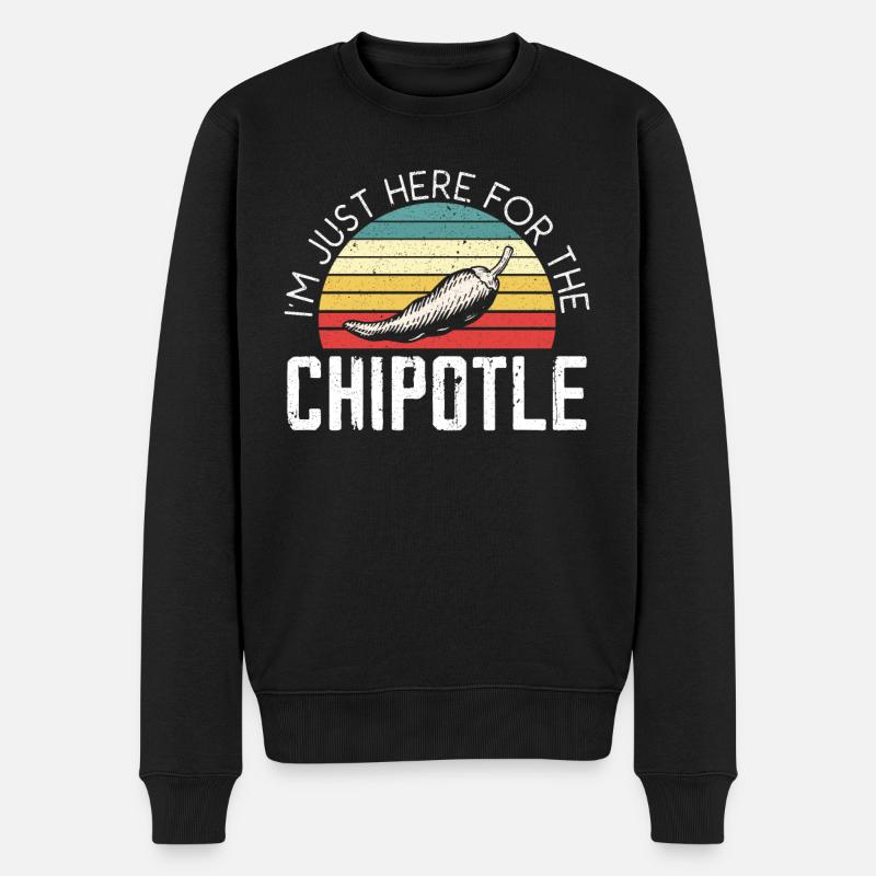 Ich bin nur hier für den Chipotle Chili Geschmack scharf - Männer Premium Bio Pullover - Schwarz