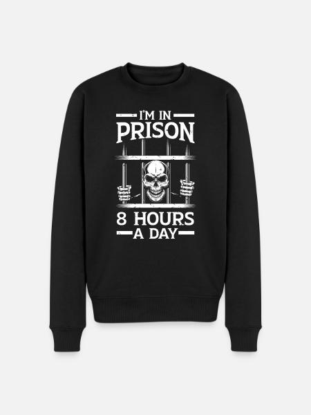 Je suis en prison 8 heures par jour Agent correctionnel - Pull Premium bio Homme - noir