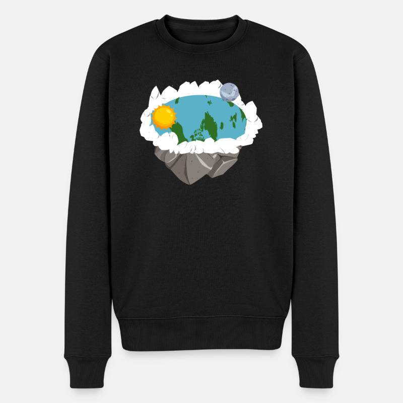 Flat Earth Society Verschwörungstheorie Flat Earther - Männer Premium Bio Pullover - Schwarz
