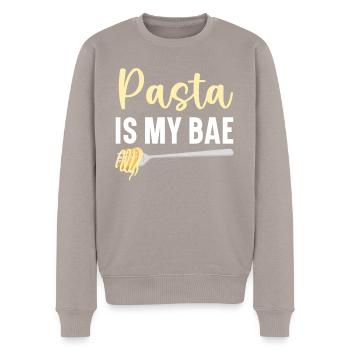 Pasta Is My Bae Italian Food Lover Spaghetti Eater - Men's Premium Organic Jumper - taupe - Front - Nico (187cm)