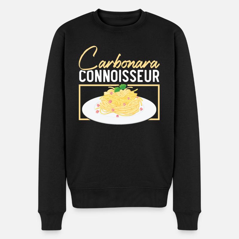 Carbonara Kenner Pasta Liebhaber Spaghetti Esser - Männer Premium Bio Pullover - Schwarz