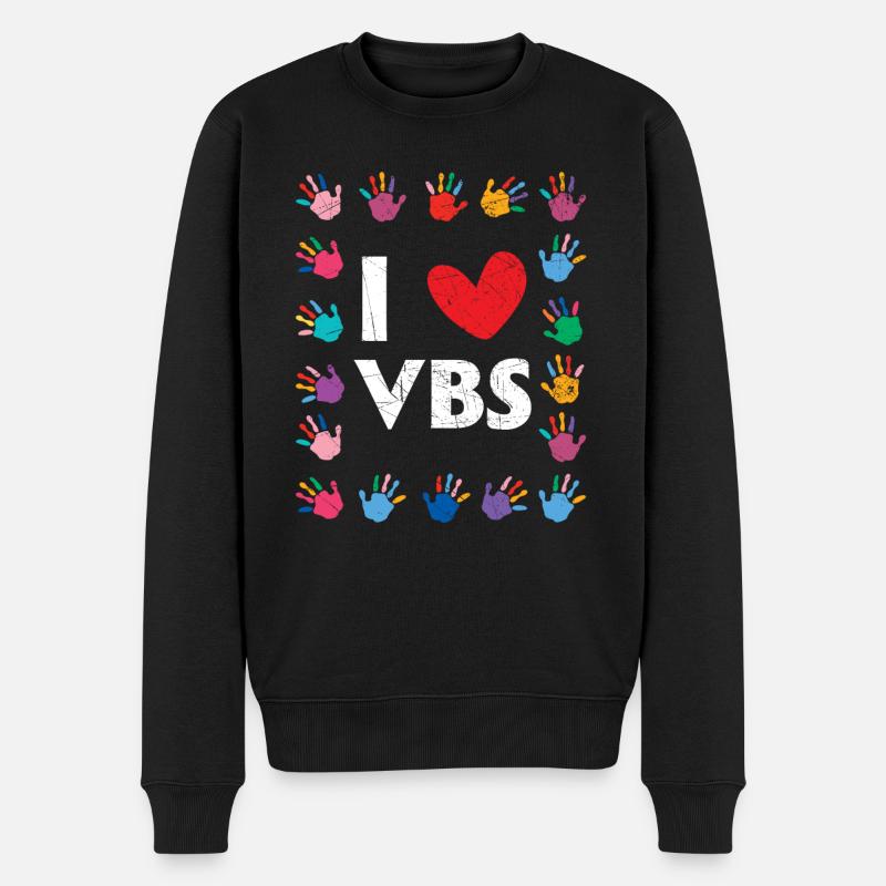 Ich liebe VBS Ferienbibelschule Christlicher Lehrer - Männer Premium Bio Pullover - Schwarz