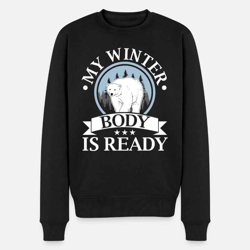 Mon corps d'hiver est prêt Ours polaire Arctic Ice Bear - Pull Premium bio Homme - noir