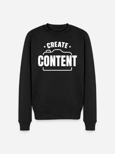 Skapa Content Creator Influencer för sociala medier - Ekologisk premiumtröja herr - svart