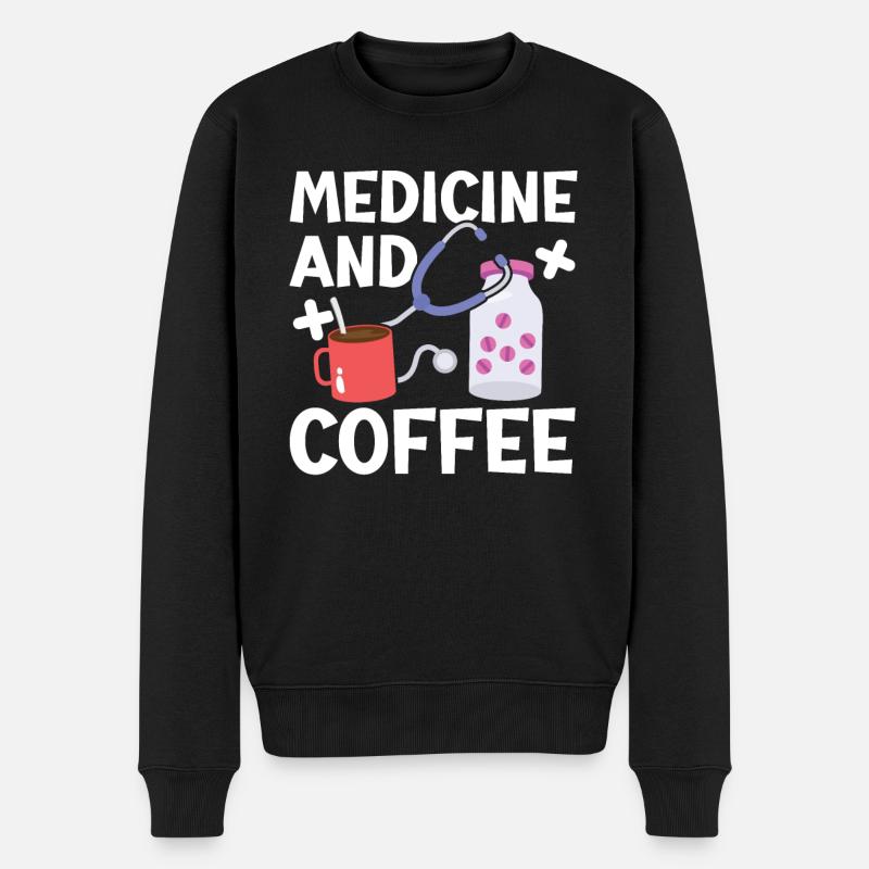 Médecine et café Médecin hospitalier Médecin - Pull Premium bio Homme - noir