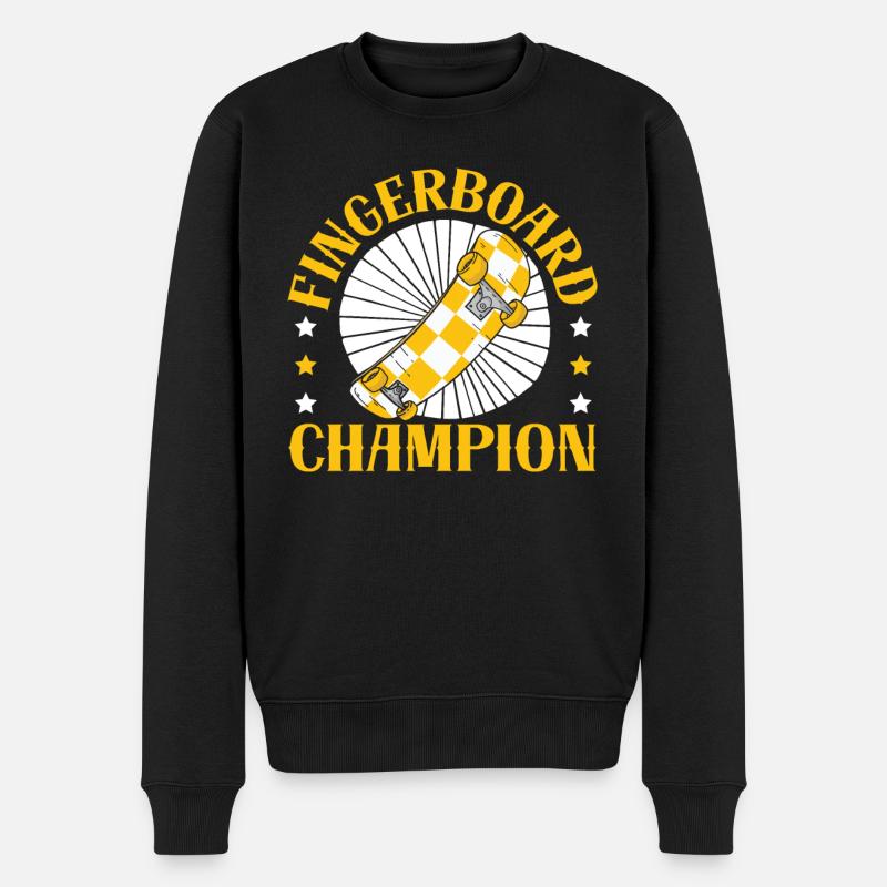 Fingerboard Champion Fingerboarder Fingerboarding - Männer Premium Bio Pullover - Schwarz