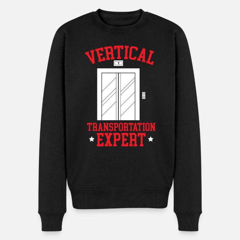 Vertikaler Transportexperte Aufzugsmechaniker - Männer Premium Bio Pullover - Schwarz