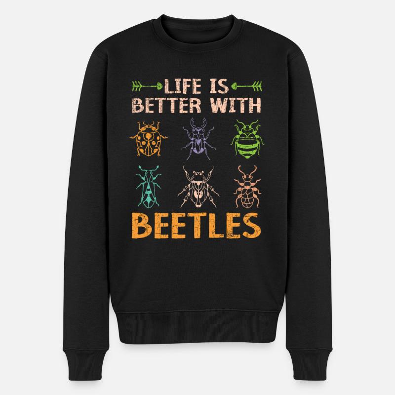Das Leben ist besser mit Käfern Entomologie Bug Hunter - Männer Premium Bio Pullover - Schwarz