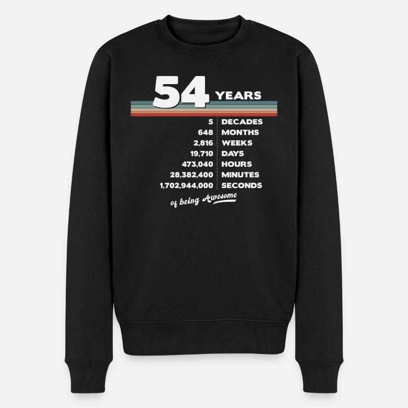 54. Geburtstag Vintage 54 Jahre alt Retro 648 - Männer Premium Bio Pullover - Schwarz