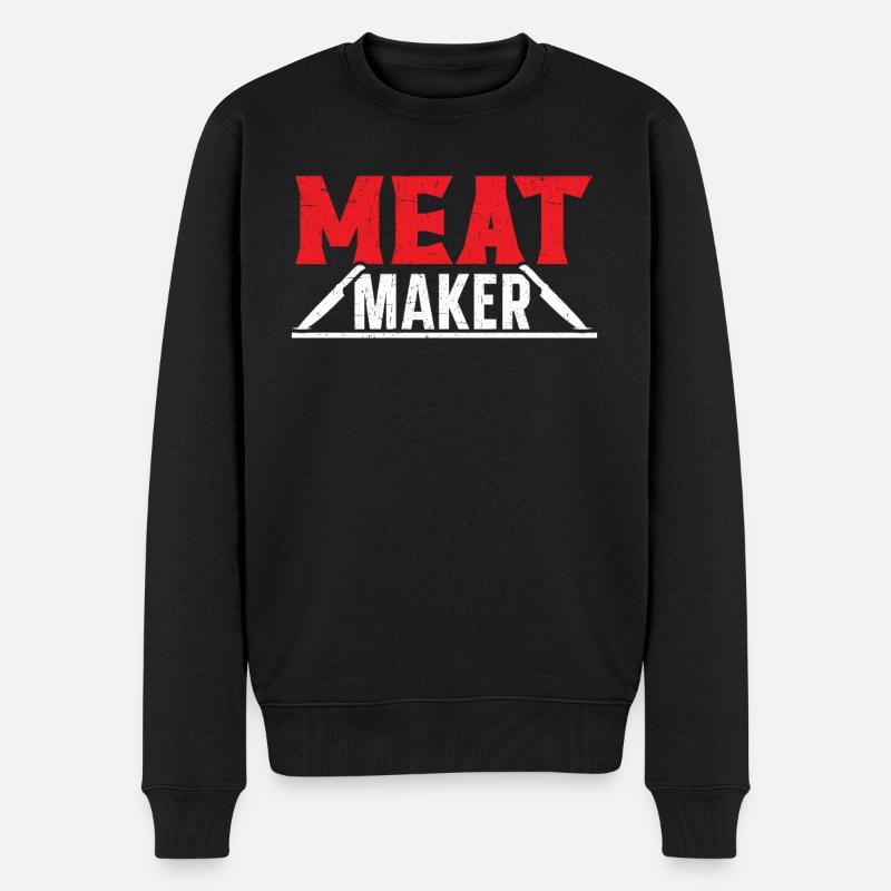 Metzgersprüche Metzgerei Beruf Beruf Fleischerei - Männer Premium Bio Pullover - Schwarz