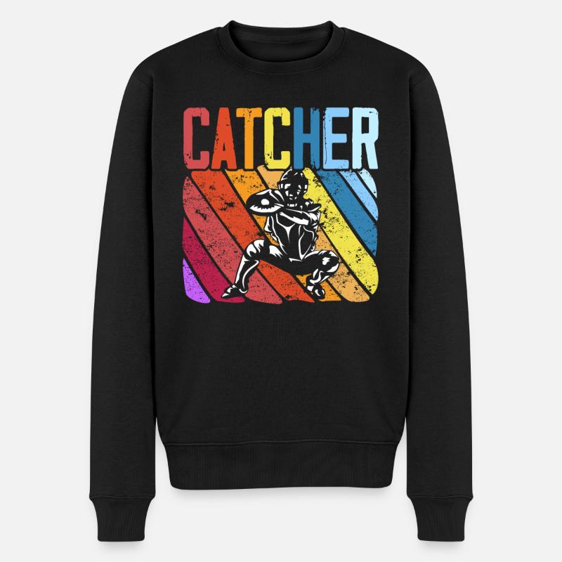 Baseball-Liebhaber Baseballspieler Baseball-Fänger - Männer Premium Bio Pullover - Schwarz