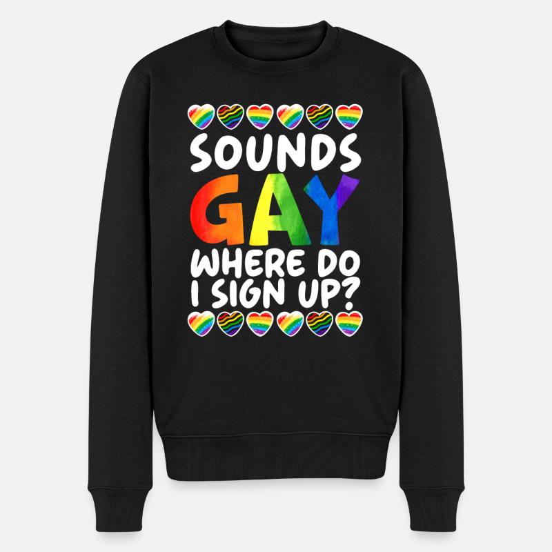 Gay Rights Rainbow Pride Month LGBTQ Gay Pride - Männer Premium Bio Pullover - Schwarz