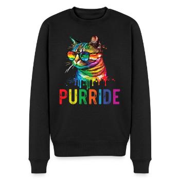 Purride Gay Rights Pride Month LGBTQ-Katzenflüsterer - Männer Premium Bio Pullover - Schwarz - Vorne - Nico (187cm)