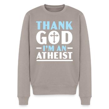 Atheismus Anti-Religion Agnostiker Freidenker Atheist - Männer Premium Bio Pullover - Taupe - Vorne - Nico (187cm)