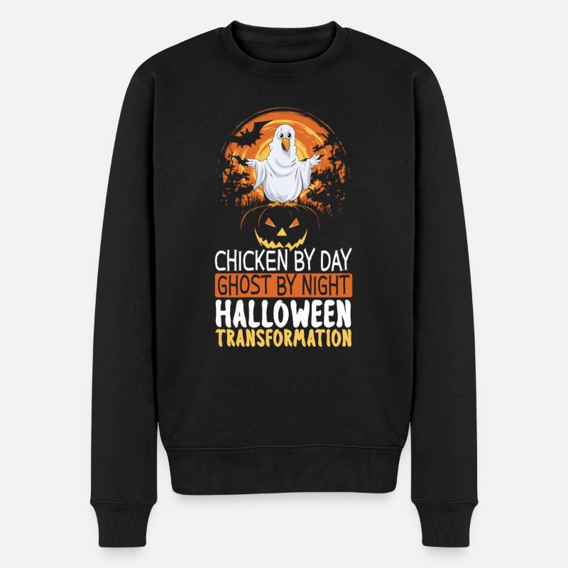 Hühnchen Halloween Süßes oder Saures Hühnerbauer - Männer Premium Bio Pullover - Schwarz