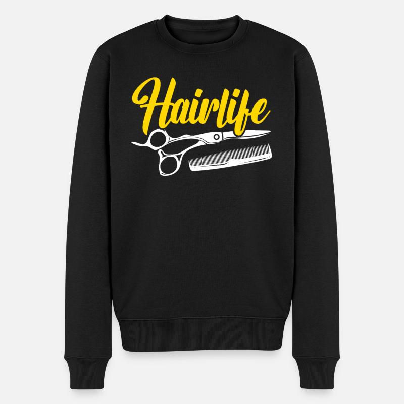 Friseur - Männer Premium Bio Pullover - Schwarz