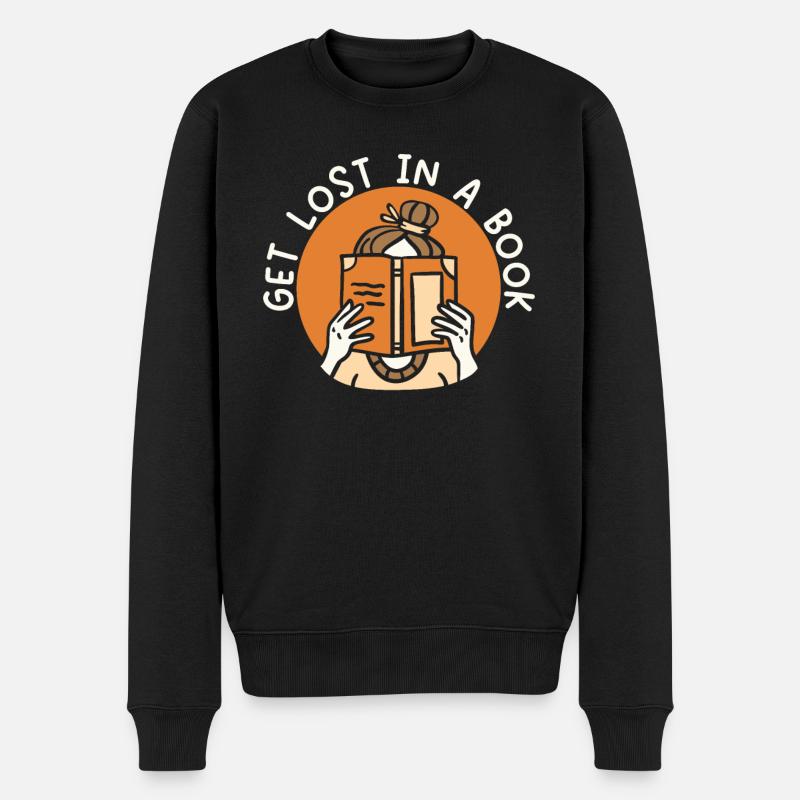 Buchliebhaber Bücherwurm Lesen Bibliothekarische Ausbildung - Männer Premium Bio Pullover - Schwarz